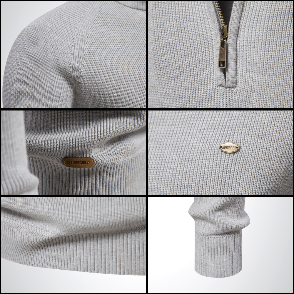 ADRIEN / PULL COTON ZIP DEMI