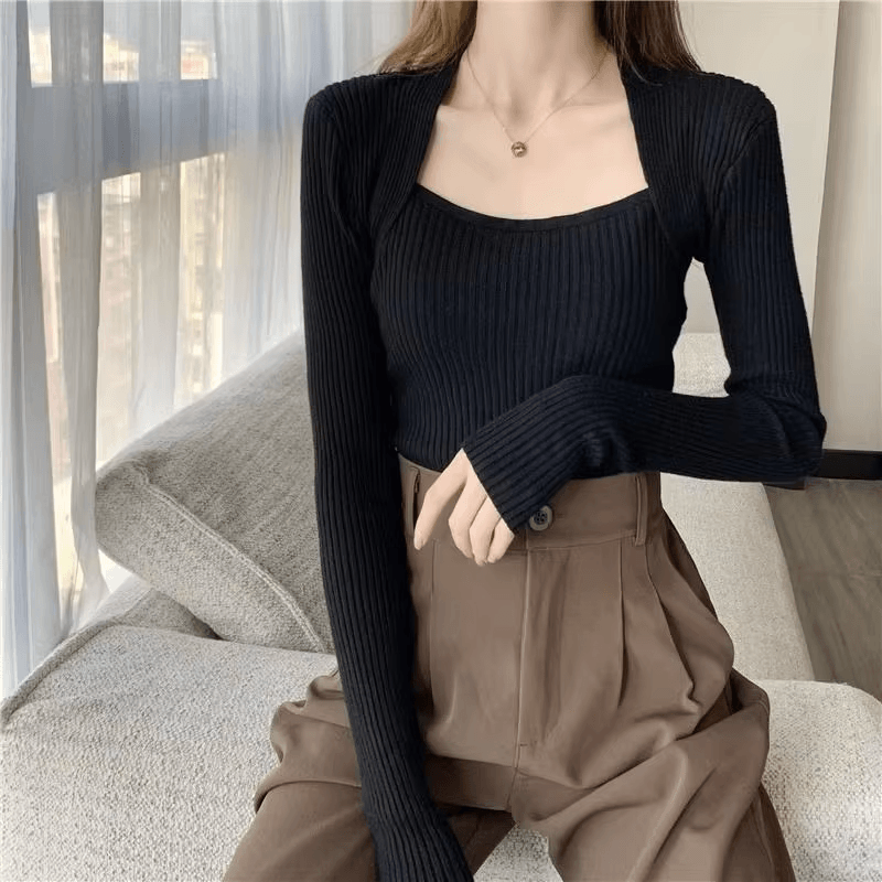 Frieda™ - Pull tricoté doux et chaud à col carré