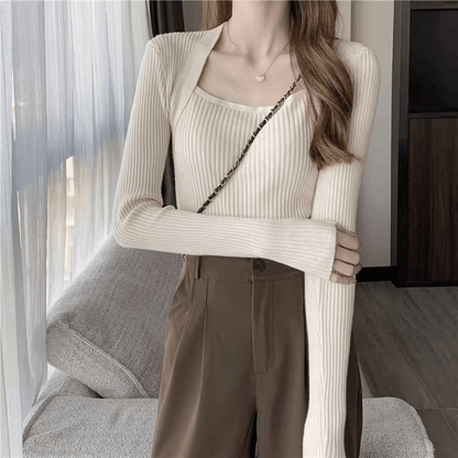 Frieda™ - Pull tricoté doux et chaud à col carré