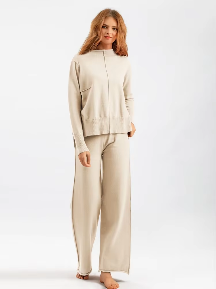 Roma™ - Ensemble pull-pantalon surdimensionné chaud et épais en tricot