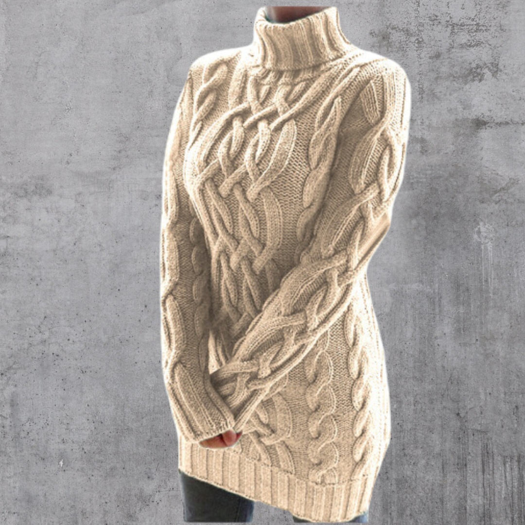 Lara™ - Stilvoller warmer langer Rollkragenpullover